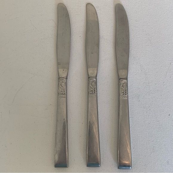 3 Oneida WM Dalton BROOKWOOD Stainless Steel Knives Knife 8.5" Vintage Flatware - Picture 6 of 8